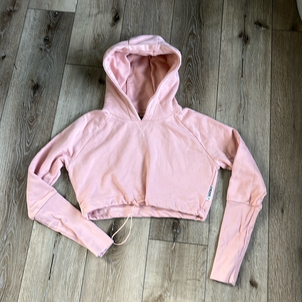 Gymshark Cropped Hoodie Sweatshirt Cinch Pink